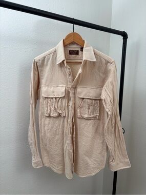 Van Heusen Cream Utility Button-Down Shirt